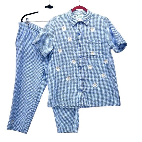 Quacker Factory Pants - Quacker Factory Vintage Capri Pants Set Blue Medium